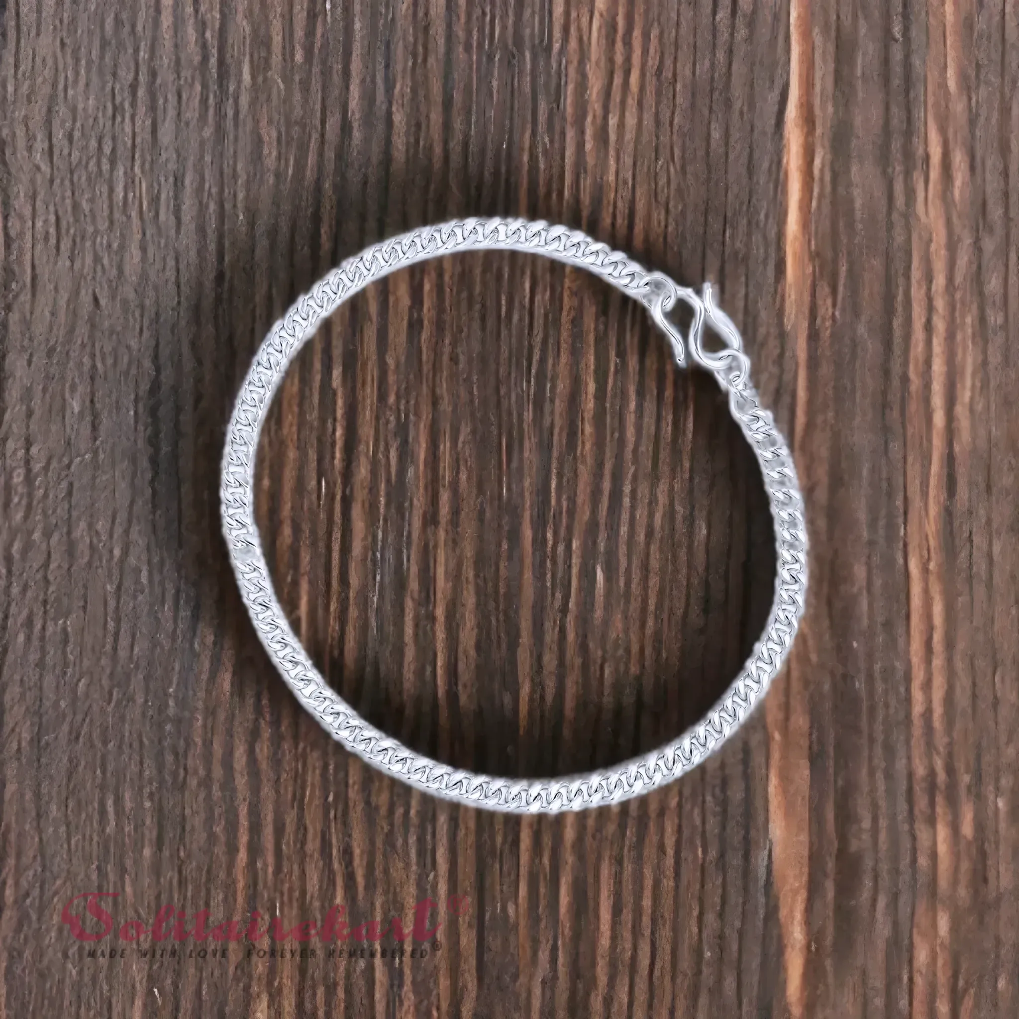 Solitairekart Platinum Cuban link chain design Bracelet 22.607gm Weight For Unisex.